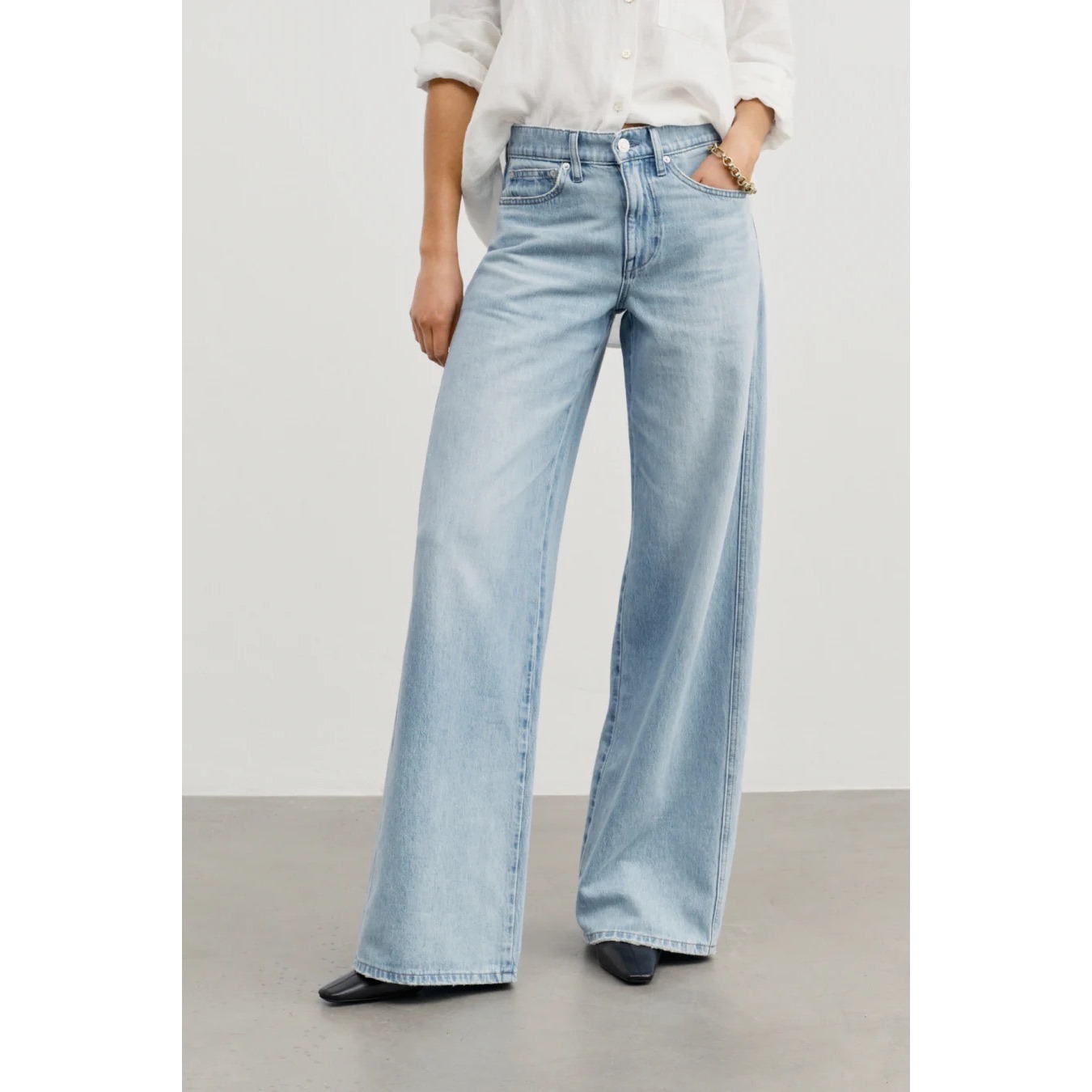 Ayr The Big Salad 27s Light Wash Wide Leg Jeans Lightweight Cotton